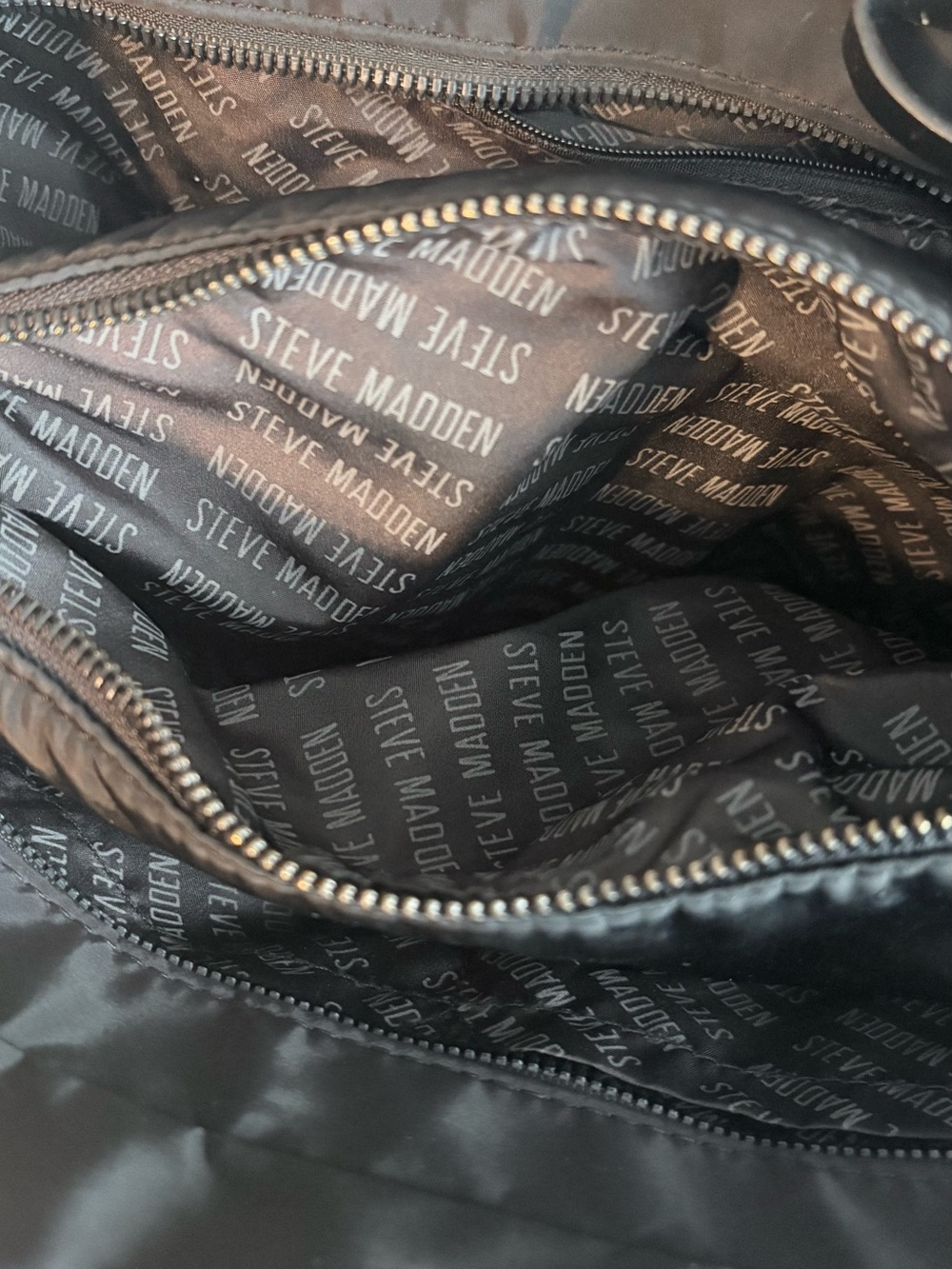 Steve Madden Blivia Quilted Black NylonTote Bag - Picture 9 of 12